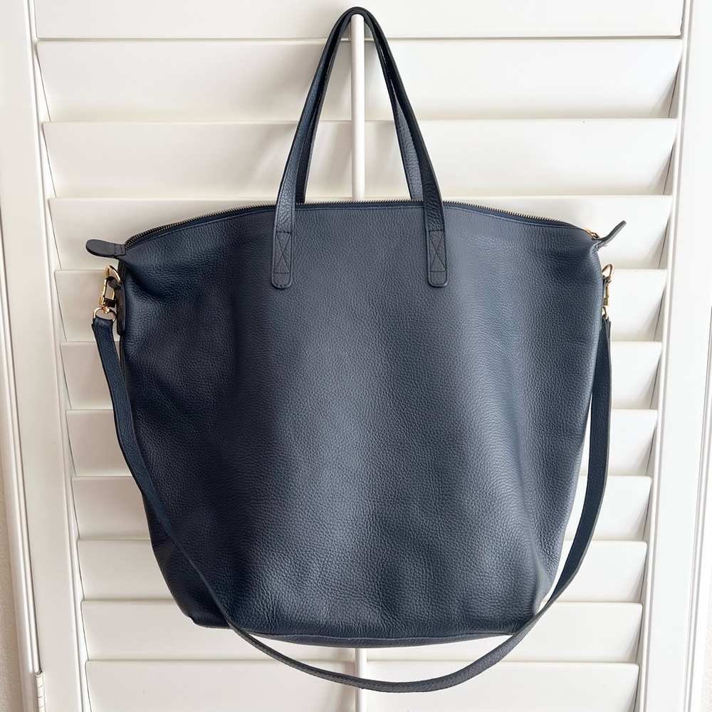 Cuyana Navy Blue Tote Bag